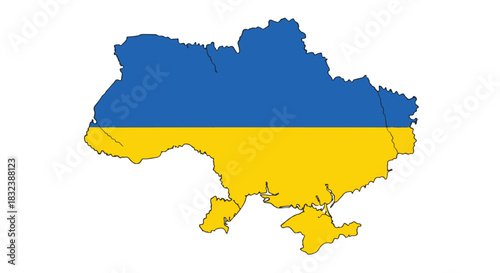 Ukrainian Flag in Shape of Country A Symbol of Identity and National Pride with Blue and Yellow Colors