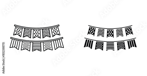 Party pennants icon graphic design. Vector icon illustrations