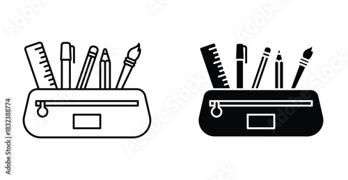 Pencil case icon graphic design. Vector icon illustrations