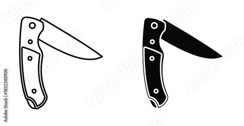 Pocket knife icon graphic design. Vector icon illustrations