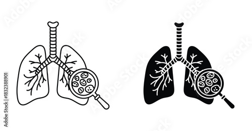 Pneumonia bacterium icon graphic design. Vector icon illustrations