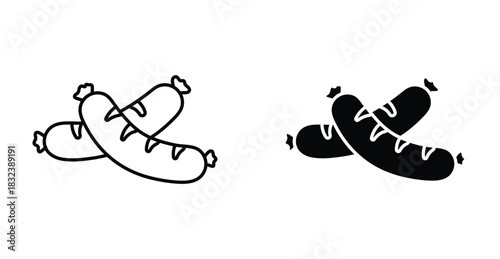 Sausage icon graphic design. Vector icon illustrations