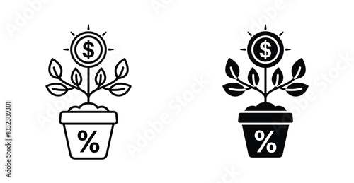 Short-term capital appsreciation icon graphic design. Vector icon illustrations