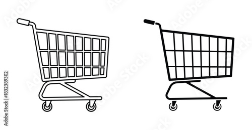 Shopping cart icon graphic design. Vector icon illustrations