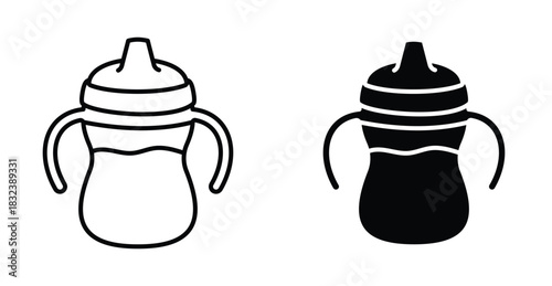 Sippy cup icon graphic design. Vector icon illustrations