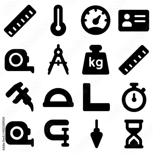Measurement Tools: A collection of various measurement tools, from rulers to calipers, essential for precision and accuracy.