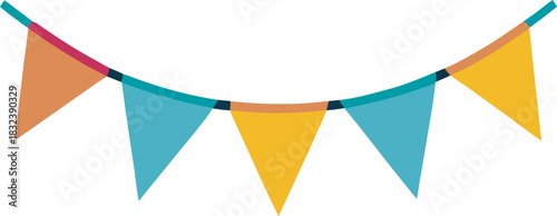 A flat vector bunting garland with triangle 
