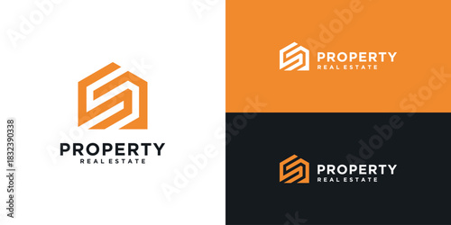 Minimalist home logo for real estate architecture