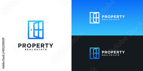 window real estate logo template design inspiration