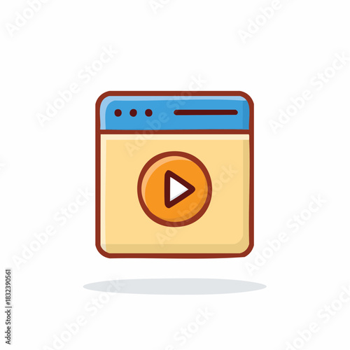 Free Download Media player or web browser interface icon with play button - GFXLoad