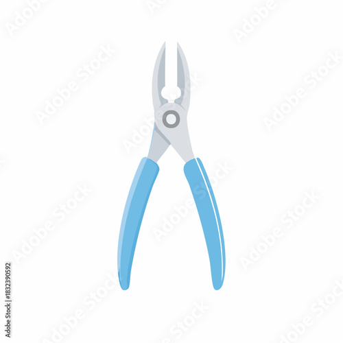 Flat vector illustration of a versatile plier hand tool with light blue handles for repair and craft work