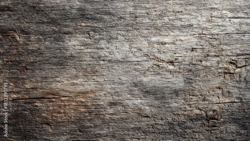 Close-up of weathered gray wood texture, showcasing natural cracks, deep grain, and rustic character. A distressed and aged timber background.