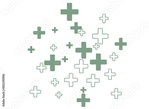 Scattered Plus Signs Pattern on Black Background