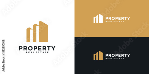Building real estate property logo design template