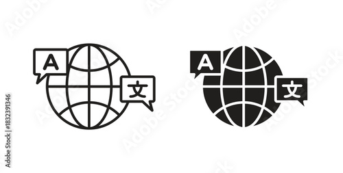 Language icon in simple flat trend modern graphic design abstract logotype element