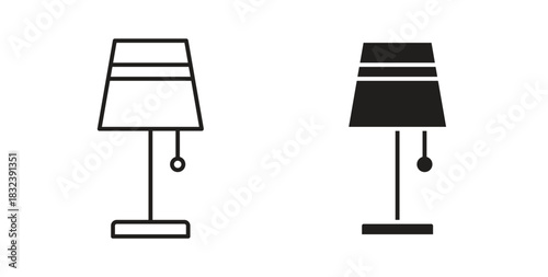 Lamp icon in simple flat trend modern graphic design abstract logotype element