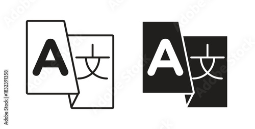 Language icon in simple flat trend modern graphic design abstract logotype element