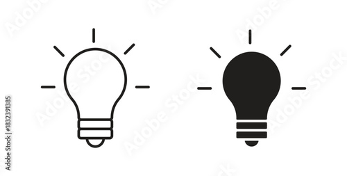Light bulb icon in simple flat trend modern graphic design abstract logotype element