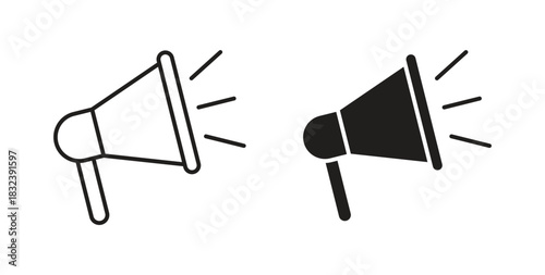 Megaphone icon in simple flat trend modern graphic design abstract logotype element