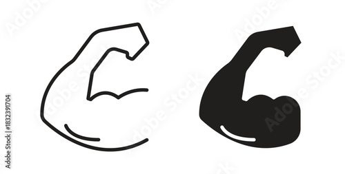 Muscle icon in simple flat trend modern graphic design abstract logotype element