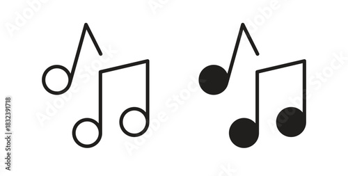 Music note icon in simple flat trend modern graphic design abstract logotype element