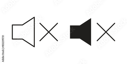 Mute icon in simple flat trend modern graphic design abstract logotype element