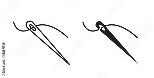 Needle icon in simple flat trend modern graphic design abstract logotype element