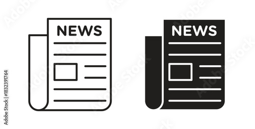 News icon in simple flat trend modern graphic design abstract logotype element