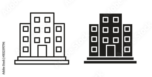 Office buildings icon in simple flat trend modern graphic design abstract logotype element