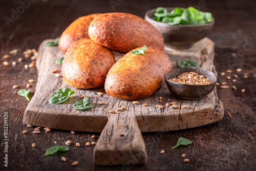 Tasty and fresh spinach bun...
