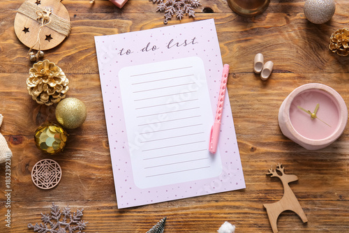Blank to-do list with clock...