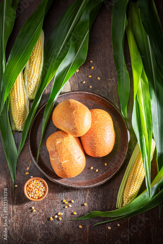 Homemade and tasty corn bun...