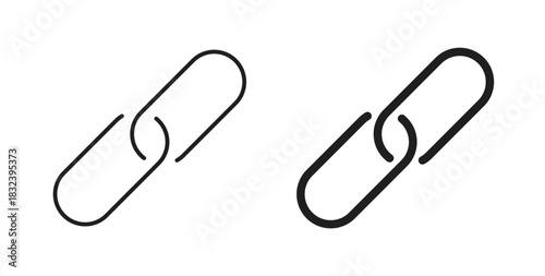 Link icon in line design and solid black and white colors for designs