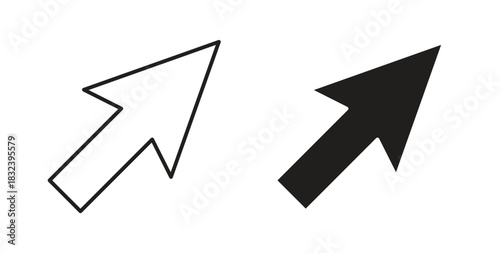 Mouse icon in line design and solid black and white colors for designs