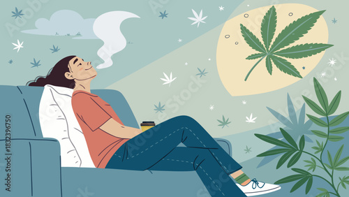 Cannabis addict vector