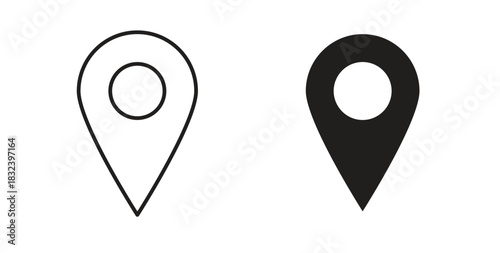 Location icon simple vectors in black, suitable for projects