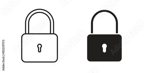 Lock icon simple vectors in black, suitable for projects
