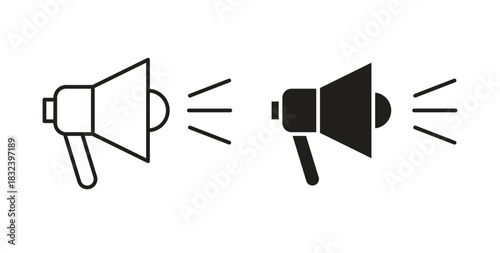 Loud Speaker icon simple vectors in black, suitable for projects