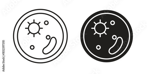 Microorganism icon simple vectors in black, suitable for projects