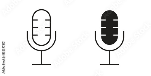 Microphone icon simple vectors in black, suitable for projects