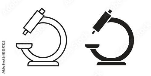 Microscope icon simple vectors in black, suitable for projects