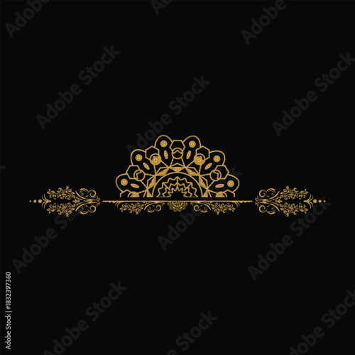 Mandala florid luxury golden vintage element decorative vector