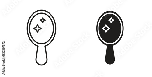 Mirror icon simple vectors in black, suitable for projects