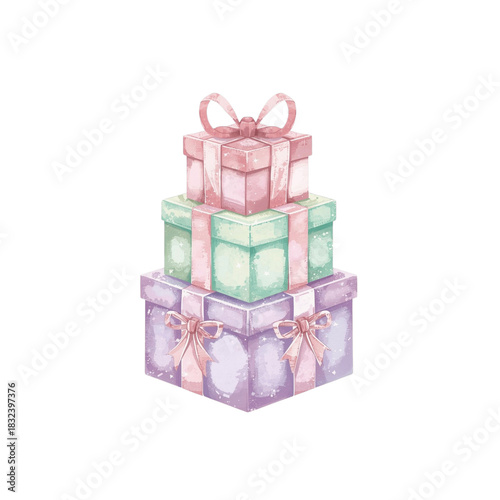 Naklejka pink gift box 