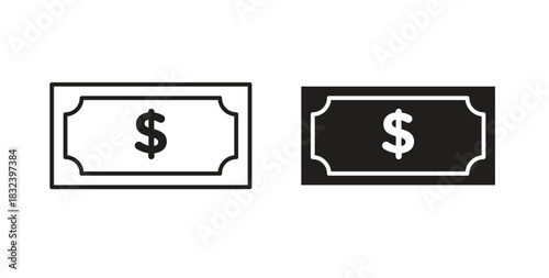 Money transfer icon simple vectors in black, suitable for projects
