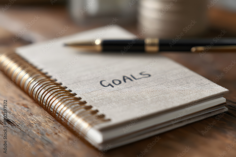 Fototapeta premium goals on notebook