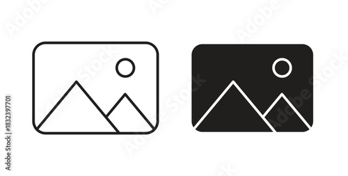 Picture icon simple vectors in black, suitable for projects