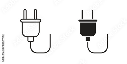 Plug adapter icon simple vectors in black, suitable for projects