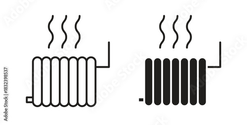 Radiator icon simple vectors in black, suitable for projects