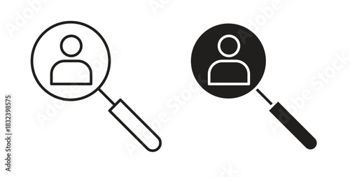 Recruitment icon simple vectors in black, suitable for projects